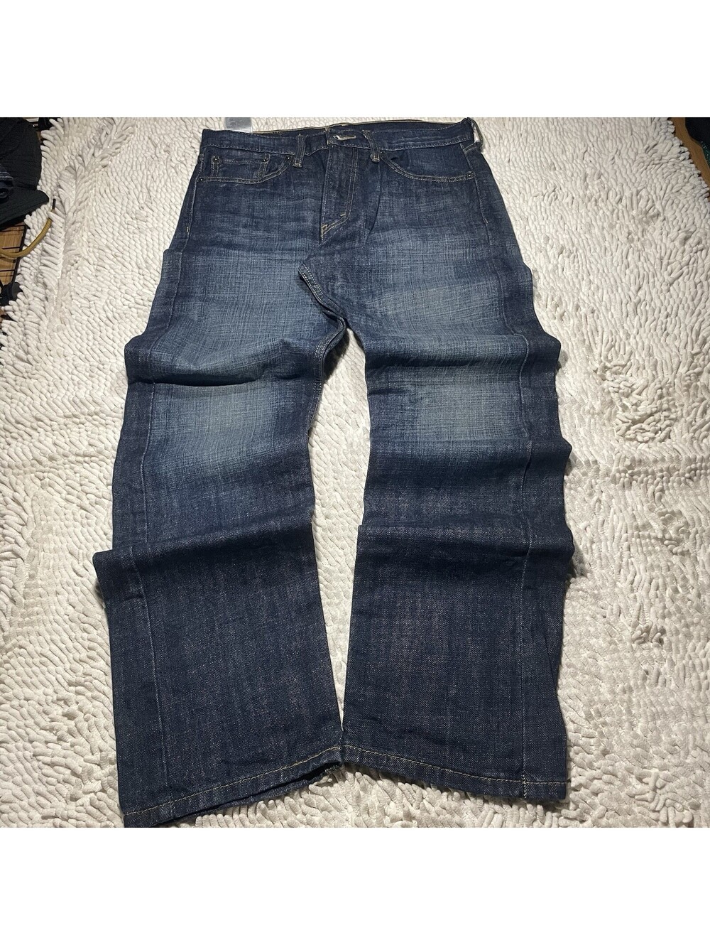 Levis Men's 505 Regular Fit Straight Leg Jeans Dark Wash Size 32 x 32 Stretch